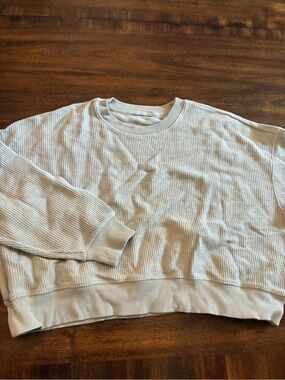 Aerie Crewneck Sweatshirt Medium Blue Gray Corded